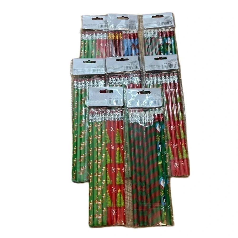 Wood Pencil Bundle 64 in Total NEW Holiday Christmas Class Gift Teacher Stocking